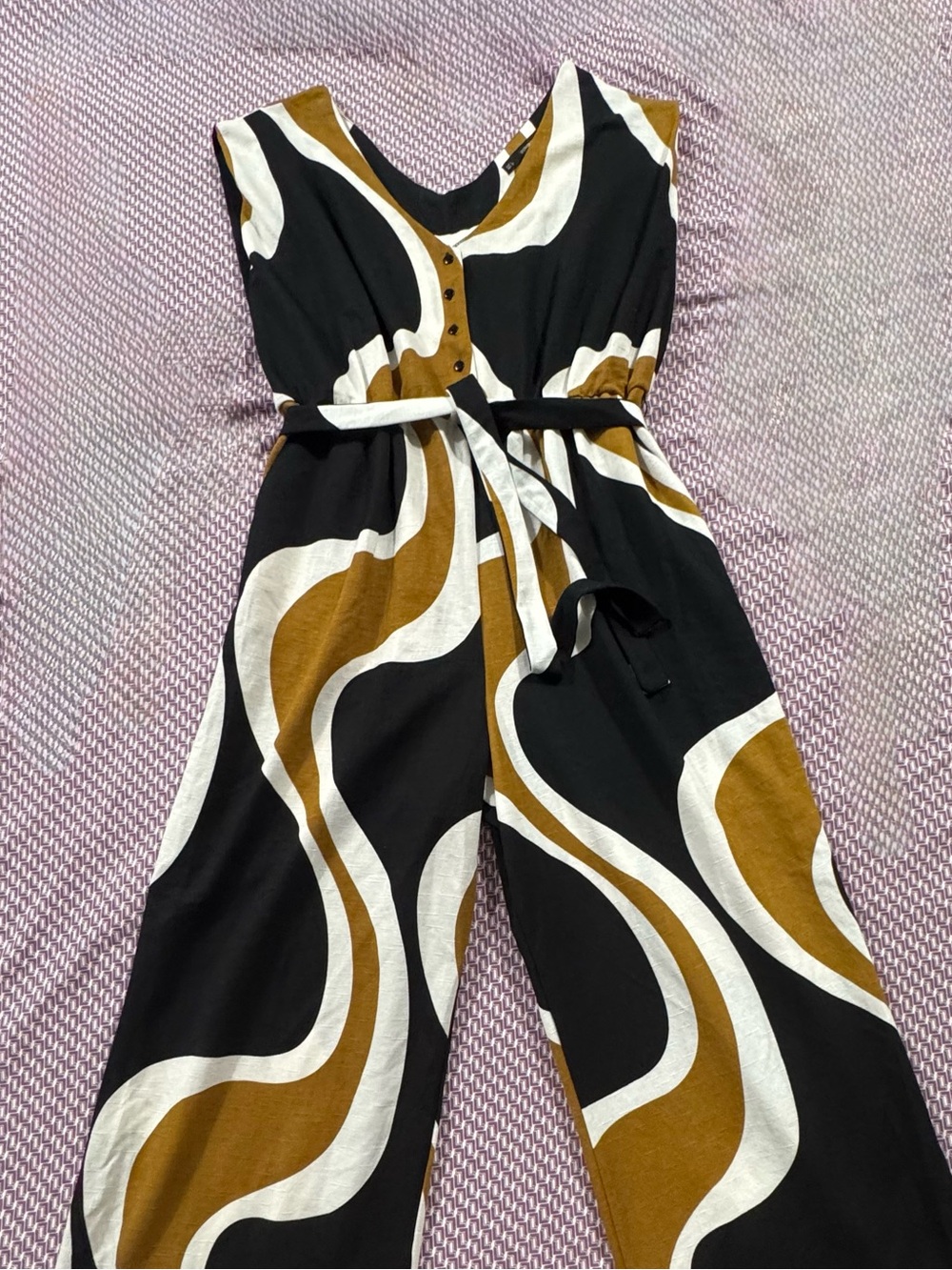 NWOT Sfera Abstract Print Jumpsuit Wide Leg Size L